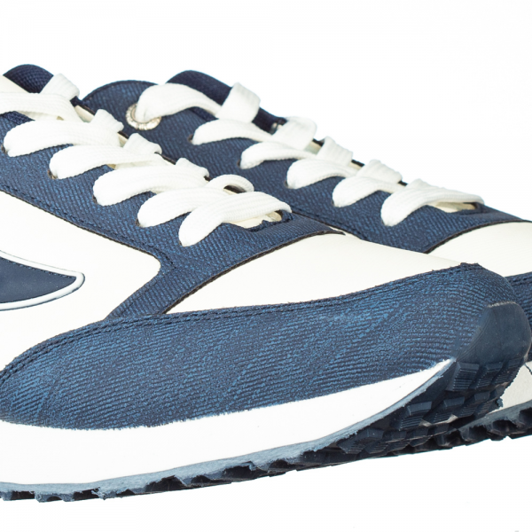 Мъжки спортни обувки Cibin бели със синьо, 3 - Kalapod.bg
